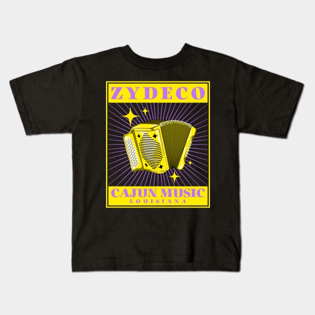 ZYDECO MUSIC T-SHIRT Kids T-Shirt by Cult Classics